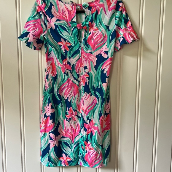 Lilly Pulitzer Pink and Green Ruffled Sundress Size XS - Picture 5 of 7